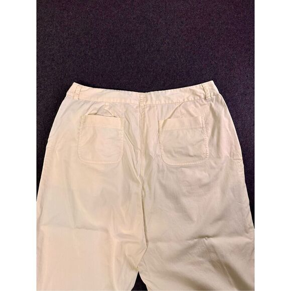 Tommy Bahama Wide Leg Cropped Pants Womens 14 Yellow Stretch Classic Cottagecore - Picture 6 of 11